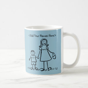 Taza De Café Madre e hijo Personalizado de arte familiar café M