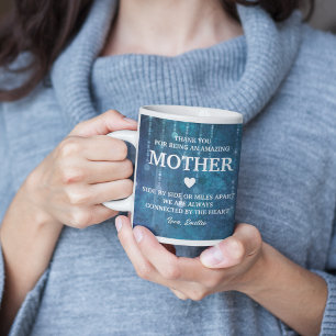 Taza De Café Madre Gracias, mensaje de corazón personalizado