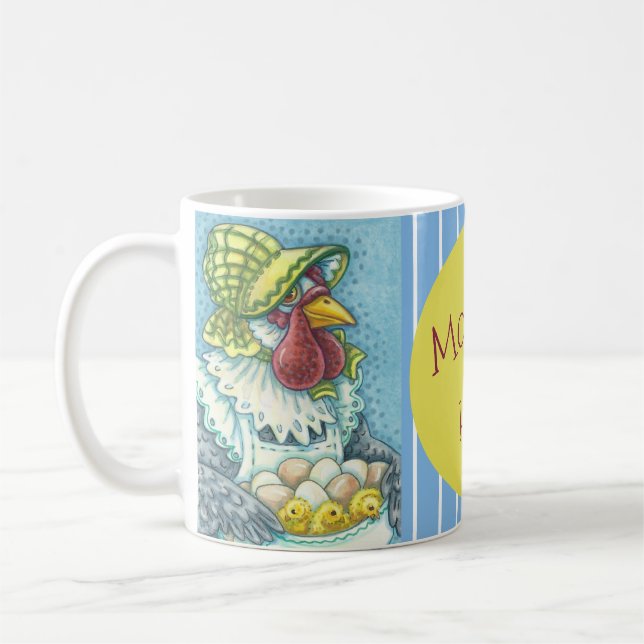 Taza De Café Madre Hen, Huevos Y Chicas - CHICKEN MUG * Mamá (Izquierda)
