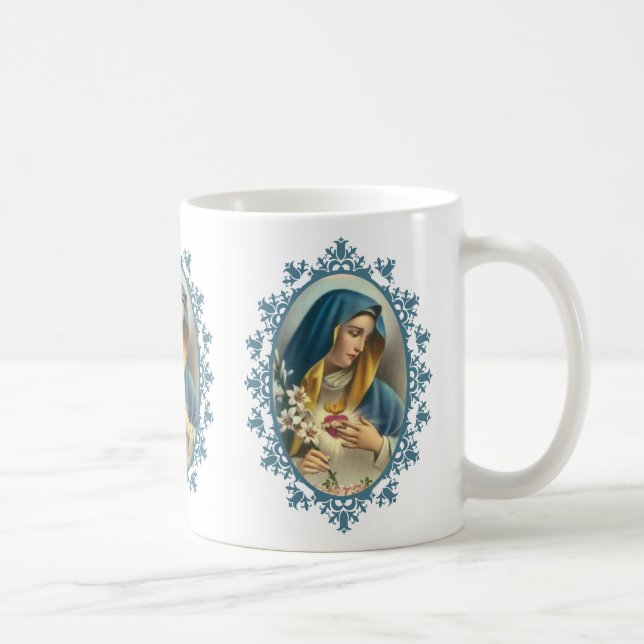 Taza De Café Madre inmaculada triste Maria de la Virgen del (Derecha)