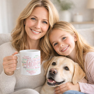 Taza De Café Madre madre, corazón, arte de palabras