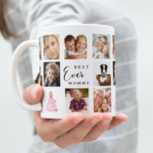 Taza De Café Madre mamá collage de fotos blanco negro