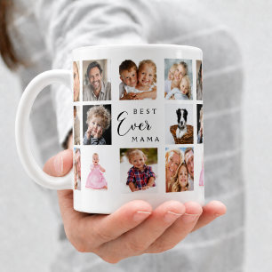 Taza De Café Madre mamá collage de fotos blanco negro