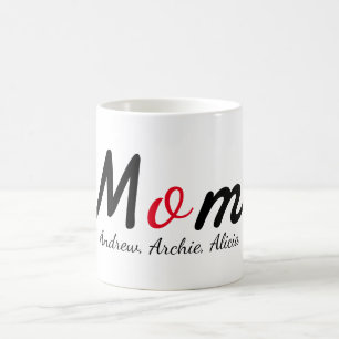 Taza De Café madre mamá mamá niños nombres personalizado person