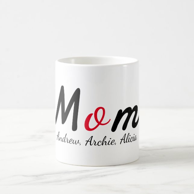 Taza De Café madre mamá mamá niños nombres personalizado person (Centro)