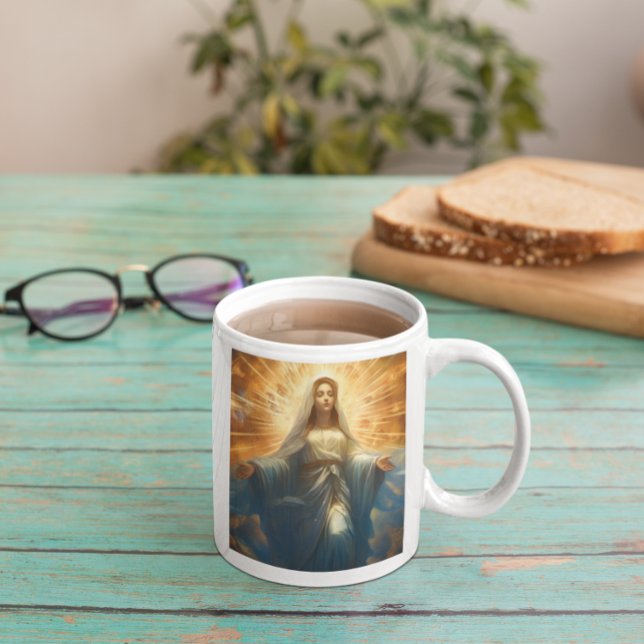 Taza De Café Madre María Bendición versión 7 (Mother Mary Blessing version 7Coffee Mug)