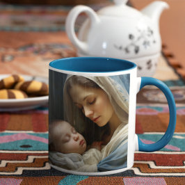 Taza De Café Madre María con niño Jesús versión 1