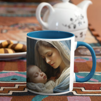Taza De Café Madre María con niño Jesús versión 1