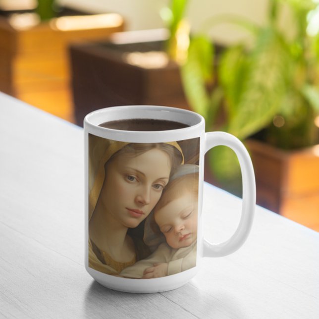 Taza De Café Madre María con niño Jesús versión 21 (Mother Mary with Baby Jesus version 21 Coffee Mug
)