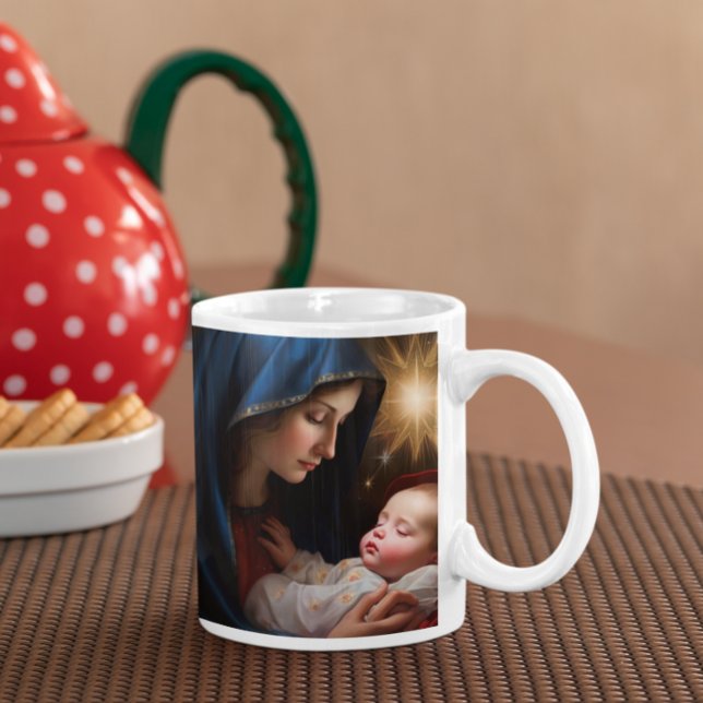 Taza De Café Madre María con niño Jesús versión 28 (Mother Mary with Baby Jesus version 28 Coffee Mug
)