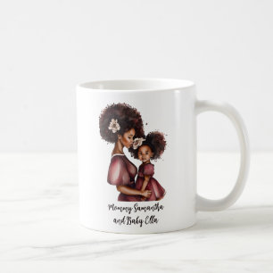 Taza De Café Madre negra y hija personalizadas (2)
