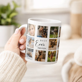 Taza De Café Madre perra GSD madre foto collage blanco negro