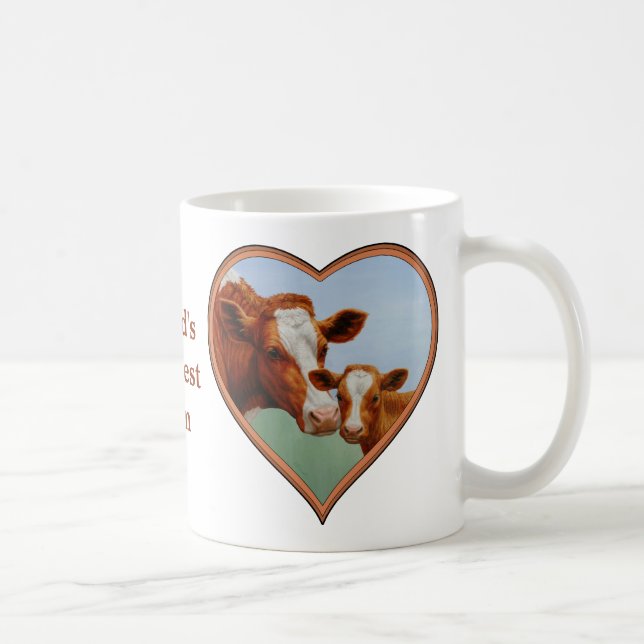 Taza De Café Madre vaca Guernsey y ternera dulce (Derecha)
