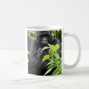 Taza De Café Madre y bebé del gorila de montaña