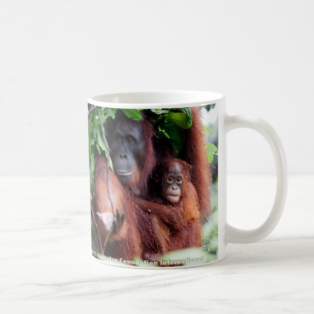 Taza De Café Madre y bebé del orangután (Derecha)