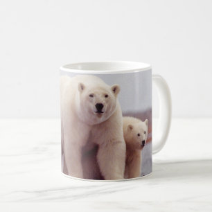 Taza De Café Madre y Cubs del oso polar