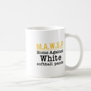 Taza De Café Madres contra pantalones suaves blancos