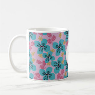 Taza De Café madres personalizadas floral elegante rosa moderno