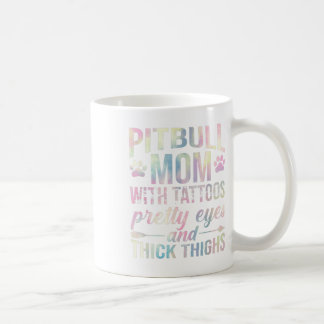 Taza De Café Madres Pitbull Con Tattoos Bonitos Ojos Gruesos
