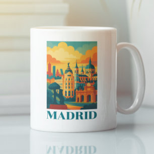 Taza De Café Madrid España Colorido Viaje Vintage