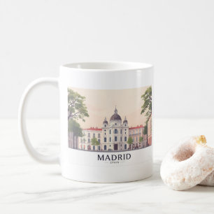 Taza De Café Madrid España Real Palacio Pastel Diseño Vial