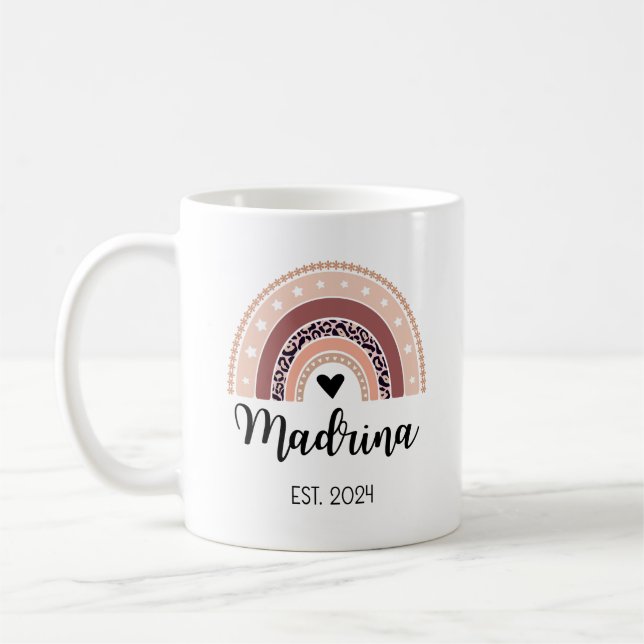Taza De Café Madrina Café Mugs 2024 Quieres Ser Mi Madrina (Izquierda)
