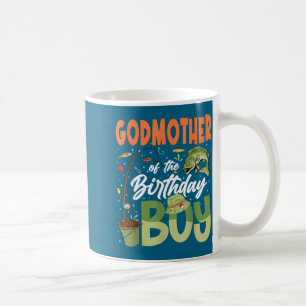 Taza De Café Madrina del cumpleaños del niño familia de pesca c
