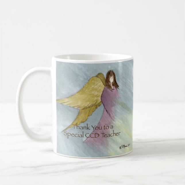 Taza De Café Maestra CCD Gracias a Gift Mug, Angel Blue (Izquierda)