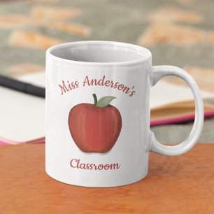 Taza De Café Maestra Cuta de la Manzana Roja personalizada