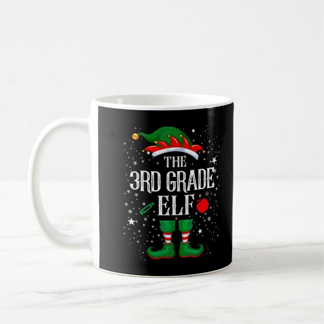 Taza De Café Maestra de 3er grado ELF Feliz Navidad Santa (Izquierda)