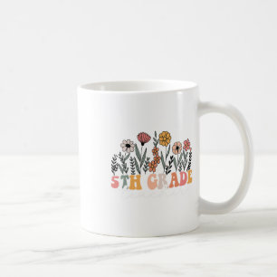 Taza De Café Maestra de 5º grado Flor silvestre De vuelta a la
