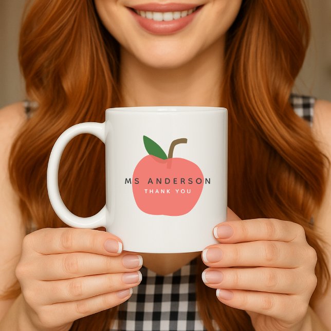 Taza De Café Maestra de Apple | Nombre moderno Gracias Diversió (Subido por el creador)