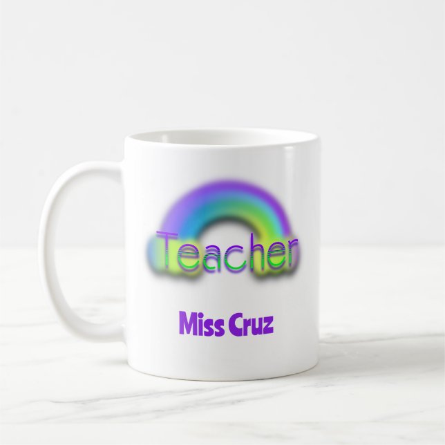 Taza De Café Maestra de diseño arcoiris Mug (Izquierda)