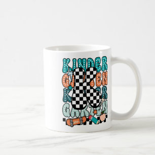 Taza De Café Maestra de jardín de infantes K a cuadros vuelve a