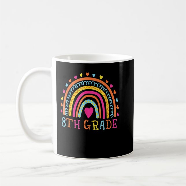 Taza De Café Maestra De Octavo Grado Leopardo Arcoiris Octavo G (Izquierda)