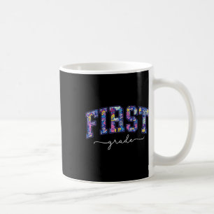 Taza De Café Maestra de primer grado floral estudiante primer d