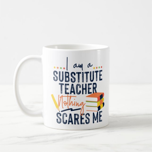 Taza De Café Maestra De Primer Grado Soy Profesor Sustituto (Izquierda)