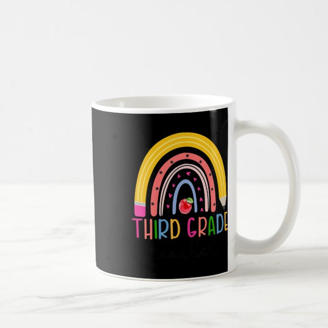 Taza De Café Maestra De Tercer Grado Arcoiris Vuelve A La Escue (Derecha)