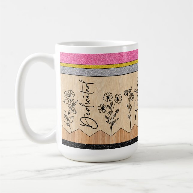 Taza De Café Maestra Dedicada Regalo Mug, Café De Flor De Enseñ (Izquierda)