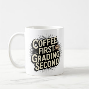 Taza De Café Maestra divertida del Café de primer grado