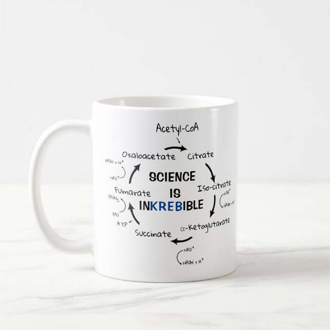 Taza De Café Maestra divertida del ciclo de la biología científ (Izquierda)