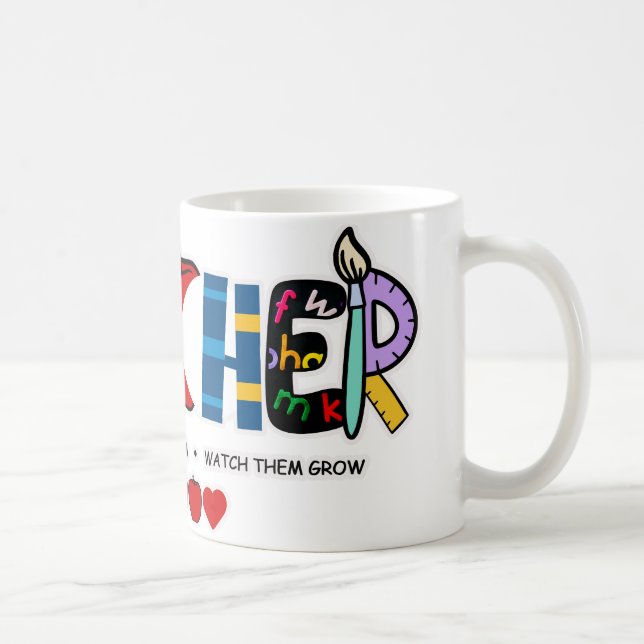 Taza De Café Maestra enseñarles, amarlos, verlos crecer (Derecha)