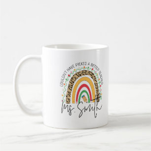 Taza De Café Maestra Escuela Arcoíris Regalo personalizado Grac