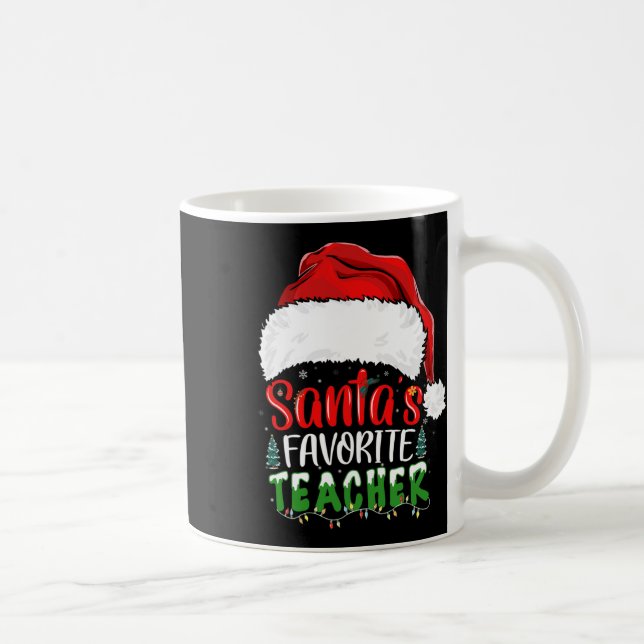 Taza De Café Maestra favorita de Navidades divertidos de Santa  (Derecha)