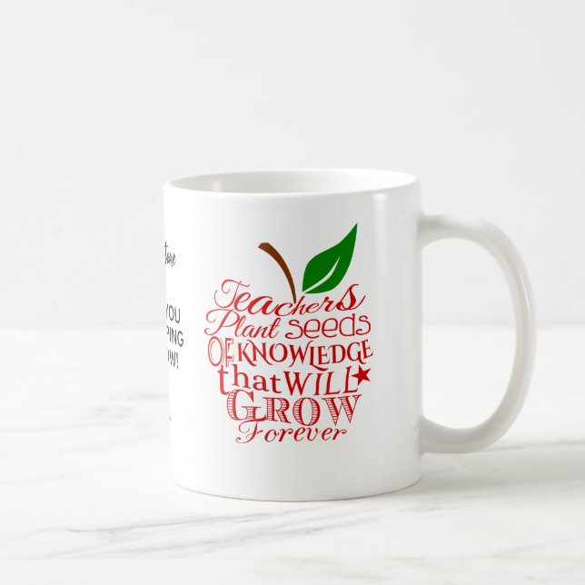 Taza De Café Maestra gracias regalo de navidades de manzanas (Derecha)