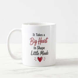 Taza De Café Maestra Personalizada con Corazón Grande 