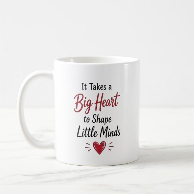 Taza De Café Maestra Personalizada con Corazón Grande  (Izquierda)
