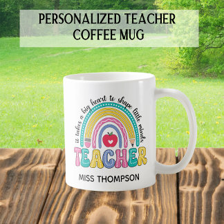 Taza De Café Maestra personalizada de café arcoiris