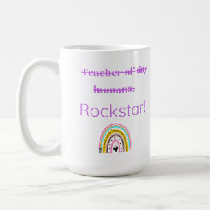Taza De Café Maestra Rockstar - Fun profesor Mug con arcoiris