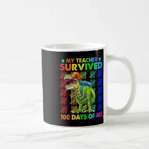 Taza De Café Maestra Sobrevivió A 100 Días De Mi Dinosaurio T-r